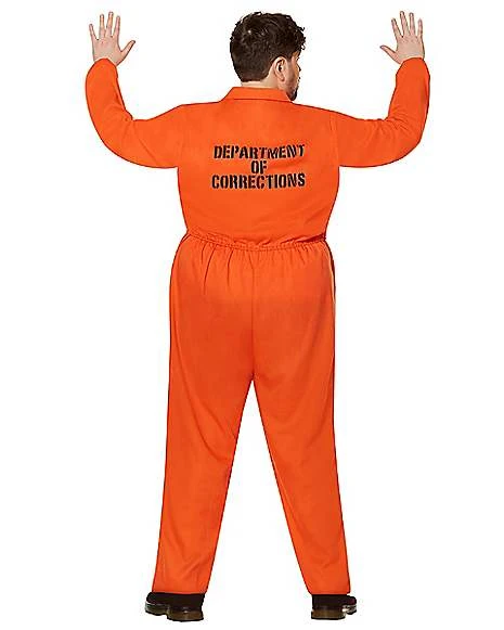 Adult Department Of Corrections Prisoner One Piece Costume 6 Adult Department Of Corrections Prisoner One Piece Costume - Image 6