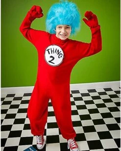 Kids Thing 1 And Thing 2 One Piece Costume - Dr. Seuss