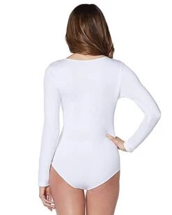 Long Sleeve White Bodysuit -Spirit Halloween 01263854 b