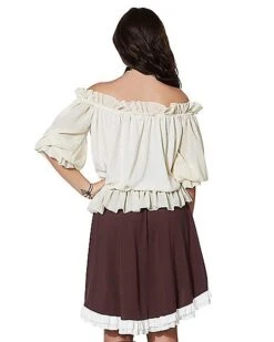 Ivory Off The Shoulder Shirt -Spirit Halloween 01315555 b