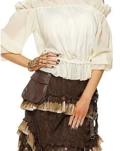 Ivory Off The Shoulder Shirt -Spirit Halloween 01315563 c