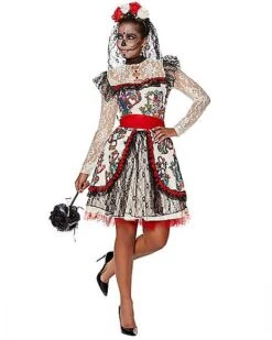 Adult Sugar Skull Bride Costume -Spirit Halloween 01346576 c