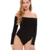 Off The Shoulder Black Bodysuit