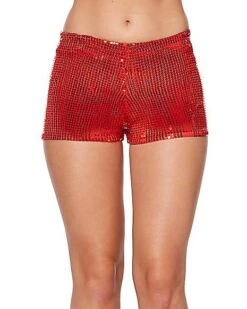 Adult Red Sequin Shorts