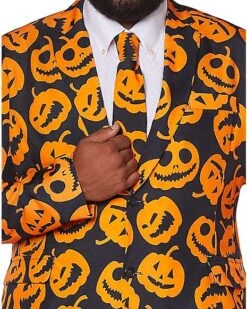 Adult Jack-O-Lantern Plus Size Suit 5 Adult Jack-O-Lantern Plus Size Suit -Spirit Halloween 01381524 c