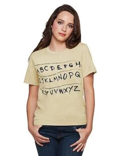 Adult Alphabet Wall T Shirt - Stranger Things 8 Adult Alphabet Wall T Shirt - Stranger Things -Spirit Halloween 01381979 d