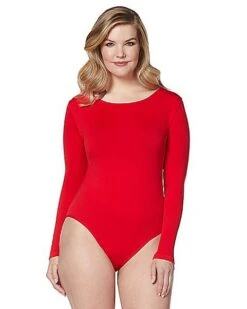 Long Sleeve Red Bodysuit -Spirit Halloween 01394188 a