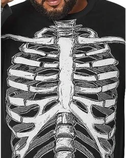 Long Sleeve Skeleton T Shirt -Spirit Halloween 01395417 c