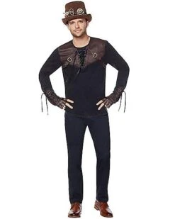 Lace Up Steampunk Shirt -Spirit Halloween 01412295 d