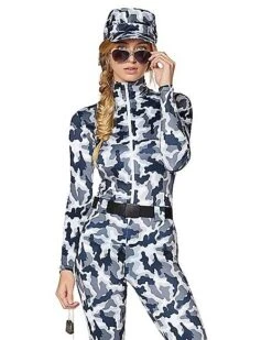 Adult Snow Camo Military Catsuit Costume -Spirit Halloween 01425115 c
