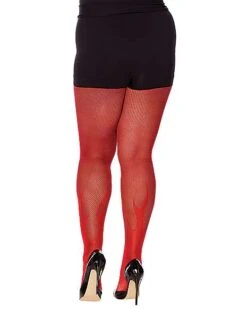 Red Devil Flame Fishnet Stockings -Spirit Halloween 01441682 b