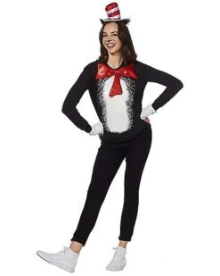 Adult Cat In The Hat Costume Kit - Dr. Seuss -Spirit Halloween 01443654 c
