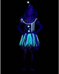 Kids Glow In The Dark Neon Clown Costume 5 Kids Glow In The Dark Neon Clown Costume -Spirit Halloween 01472075 c