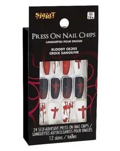 Bloody Cross Press On Nails -Spirit Halloween 01474204 c