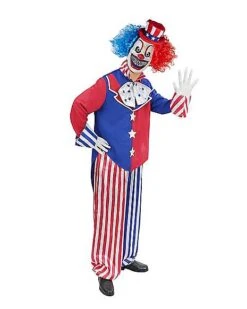 Adult Patriotic Clown Costume -Spirit Halloween 01474337 c