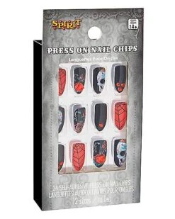 Day Of The Dead Press On Nails -Spirit Halloween 01474873 c