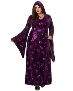 Plus Size Adult Velvet Celestial Robe