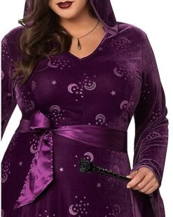 Plus Size Adult Velvet Celestial Robe -Spirit Halloween 01475557 c