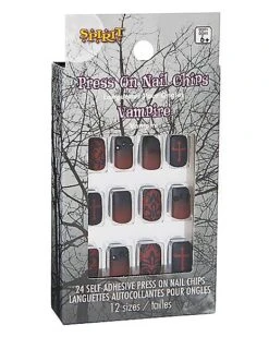 Kids Twilight Press On Vampire Nails 6 Kids Twilight Press On Vampire Nails -Spirit Halloween 01486901 c