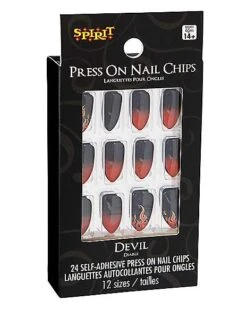Devil Flame Press On Nails -Spirit Halloween 01489624 c