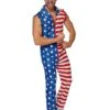 Adult Stars And Stripes Jumpsuit Costume