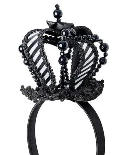 Black And White Mini Queen Crown Headband -Spirit Halloween 01503283 c