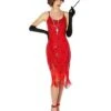 Adult Red Sequin Flapper Dress