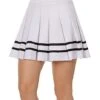 White Striped Pleated Cheerleader Skirt