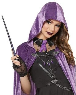 Kids Coven Academy Hooded Cloak - Deluxe -Spirit Halloween 01523315 c