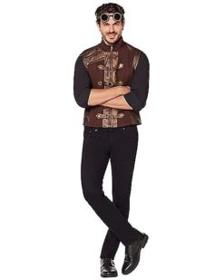 Brown Steampunk Vest -Spirit Halloween 01526474 c