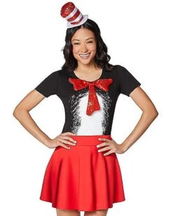 Adult Cat In The Hat Costume Kit - Dr. Seuss -Spirit Halloween 01532381 c