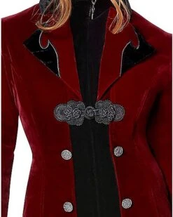 Adult Burgundy Vampire Jacket -Spirit Halloween 01533140 c