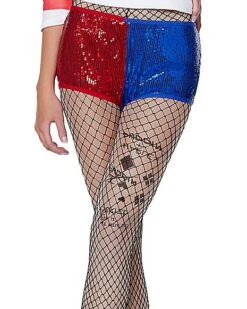 Adult Harley Quinn Sequin Shorts - Suicide Squad