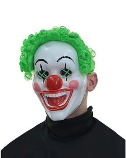 Light Up El Wire Jokes On You Clown Half Mask -Spirit Halloween 01548684 c