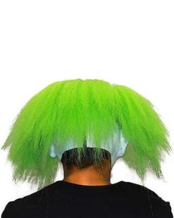 Neon Green Hair Clown Full Mask -Spirit Halloween 01551944 c