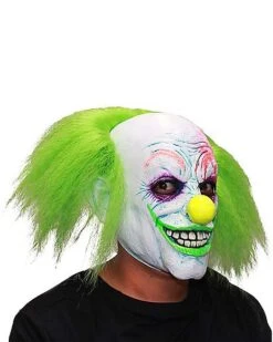 Neon Green Hair Clown Full Mask -Spirit Halloween 01551944 d