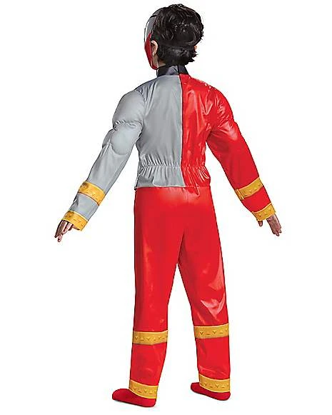 Kids Red Ranger Muscle Costume - Power Rangers Dino Fury 2 Kids Red Ranger Muscle Costume - Power Rangers Dino Fury - Image 2
