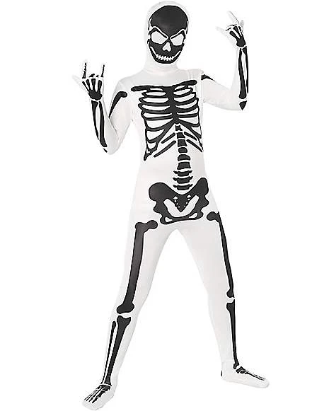 Black And White Skeleton Skin Suit Costume 1 Black And White Skeleton Skin Suit Costume
