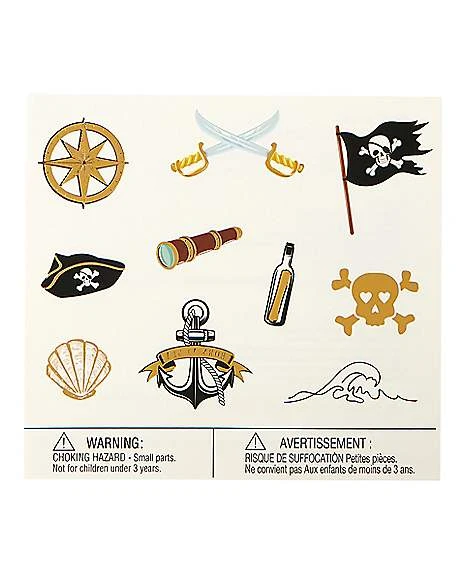 Pirate Temporary Tattoos 2 Pirate Temporary Tattoos - Image 2