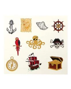 Pirate Temporary Tattoos 6 Pirate Temporary Tattoos -Spirit Halloween 01580620 c
