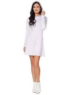 Adult White Long Sleeve Dress
