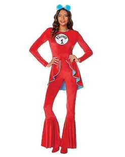Adult Thing 1 And Thing 2 Bell Bottom Costume - Dr. Seuss