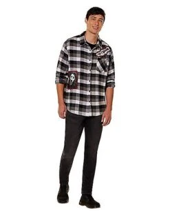 Adult Ghost Face Flannel Shirt -Spirit Halloween 01587112 c