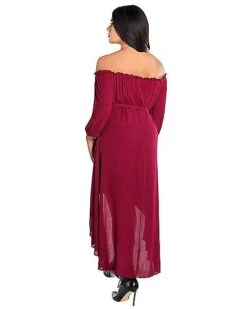 Adult Burgundy Peasant Dress -Spirit Halloween 01589266 d