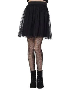 Kids Black Rhinestone Fishnet Tights