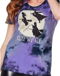 Tie Dye Come We Fly T Shirt - Hocus Pocus -Spirit Halloween 01601350 d