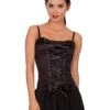 Front Lace-Up Corset - Black
