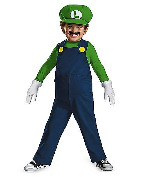 Toddler Luigi One Piece Costume - Super Mario Bros 1 Toddler Luigi One Piece Costume - Super Mario Bros