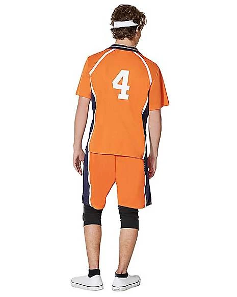 Adult Orange Volleyball Uniform Costume 2 Adult Orange Volleyball Uniform Costume - Image 2