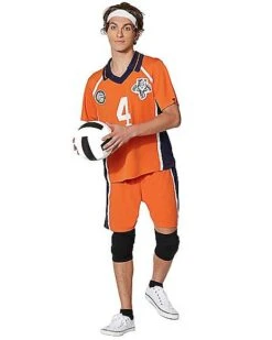 Adult Orange Volleyball Uniform Costume 6 Adult Orange Volleyball Uniform Costume -Spirit Halloween 07423783 c